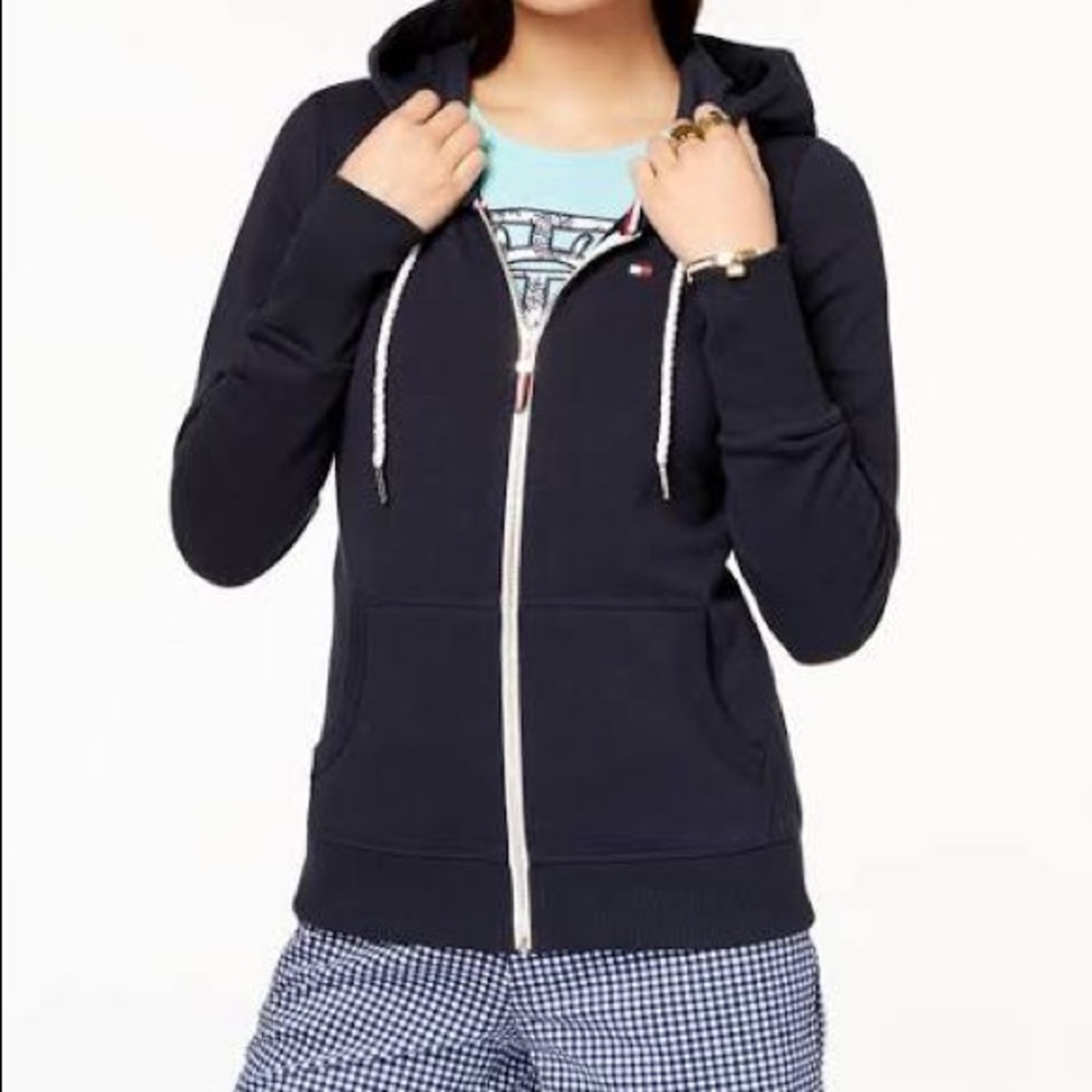 Tommy Hilfiger navy blue hooded sweater XS